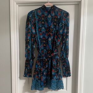 Farm Rio Blue and Black Dress